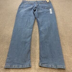 George Relaxed Fit Blue Denim Jeans Mens 38x32 Straight Leg Irregular Workwear
